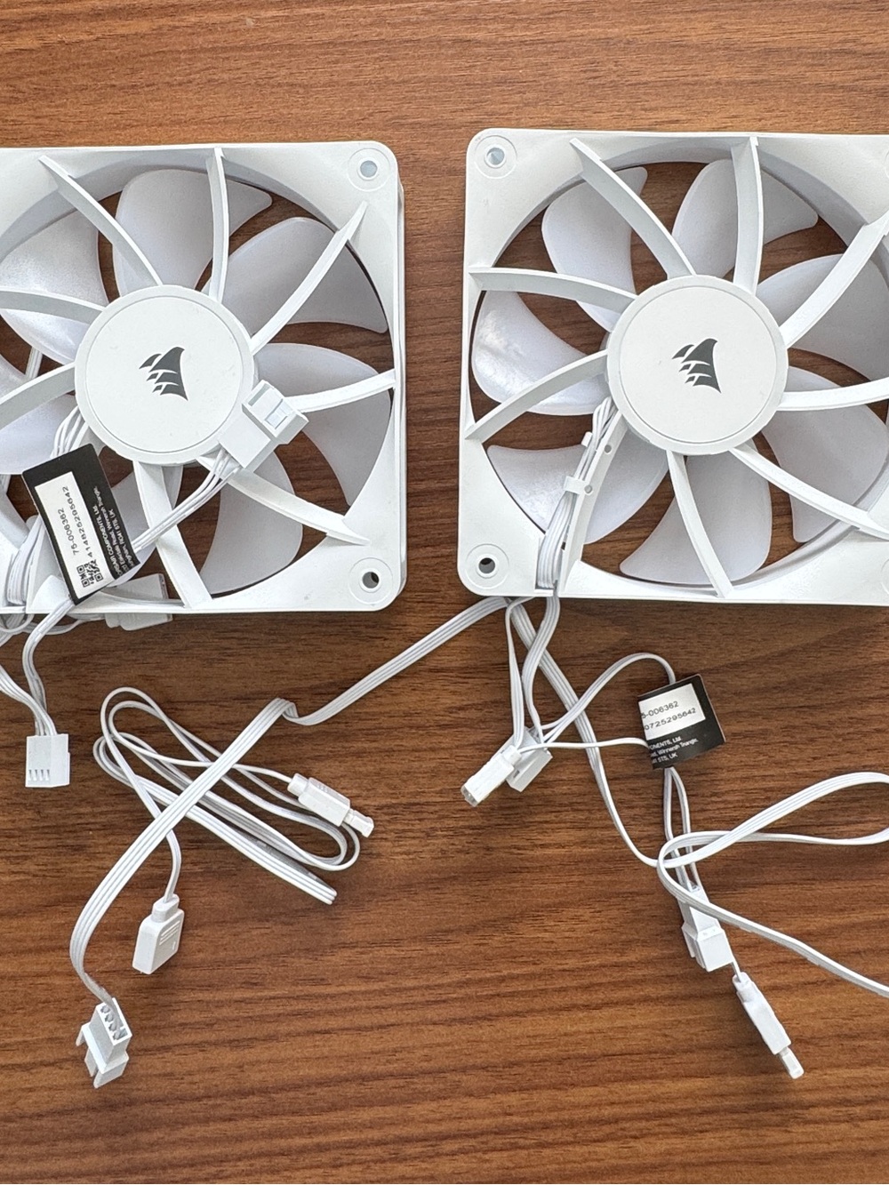 Two new Corsair ARGB fans w extension cables
